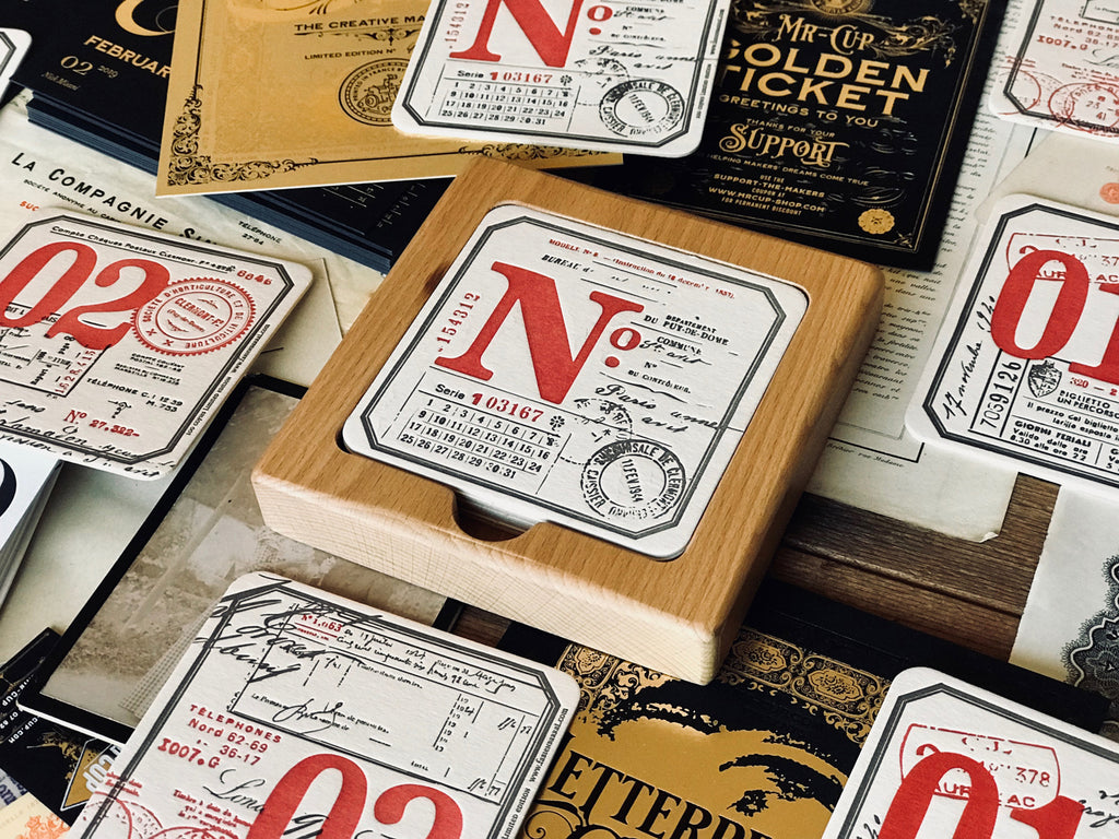 New project on kickstarter : MAKE 100 / Mr Cup Letterpress coasters