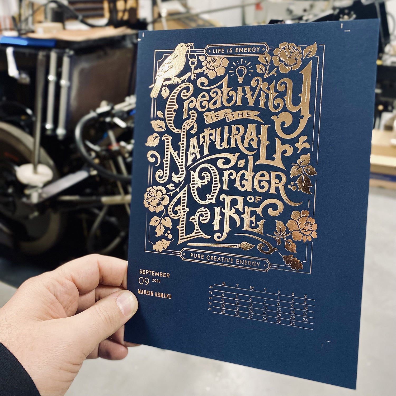 2023 letterpress calendar Artist's proof 09 2023 letterpress calendar Artist's proof 09