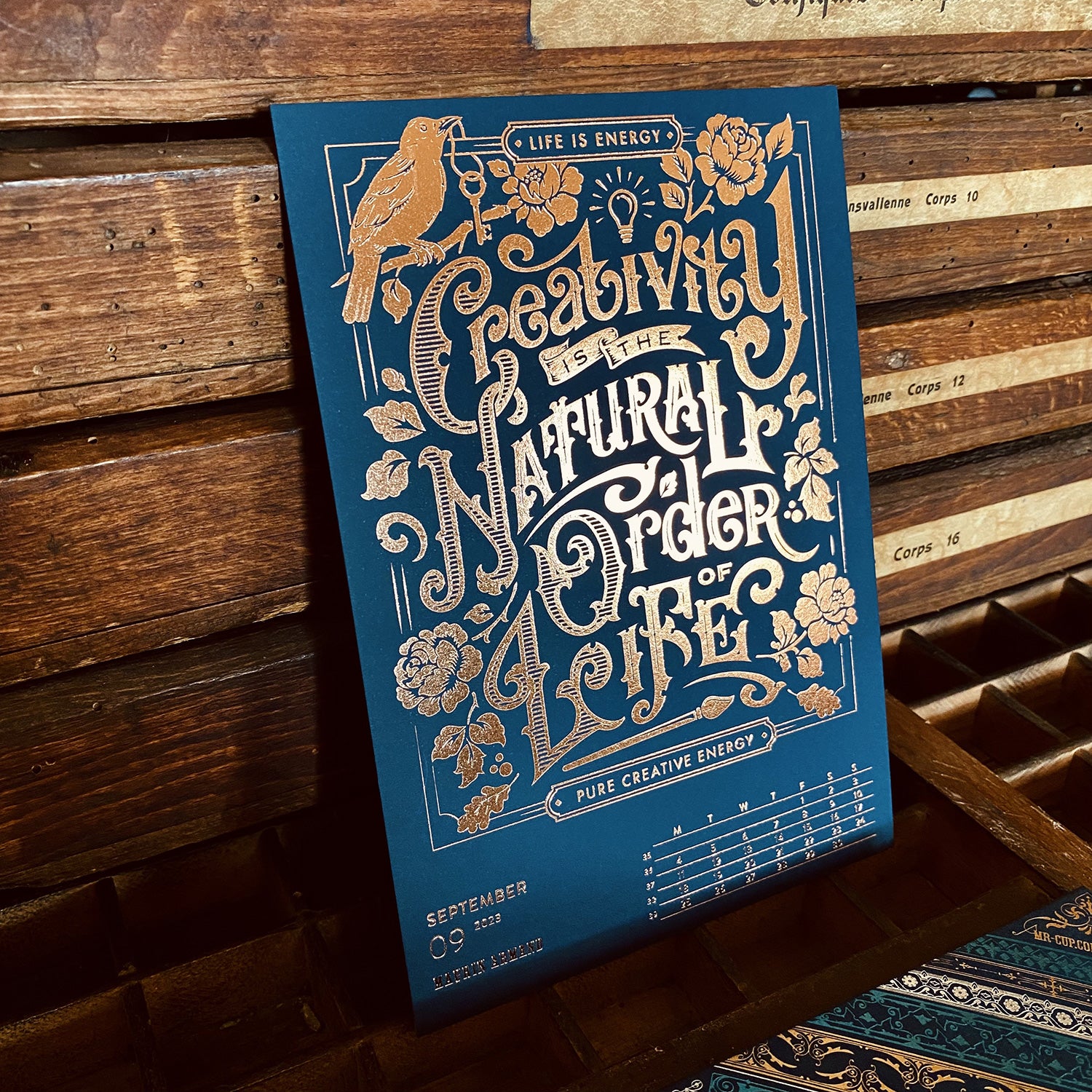 2023 letterpress calendar Artist's proof 09 2023 letterpress calendar Artist's proof 09