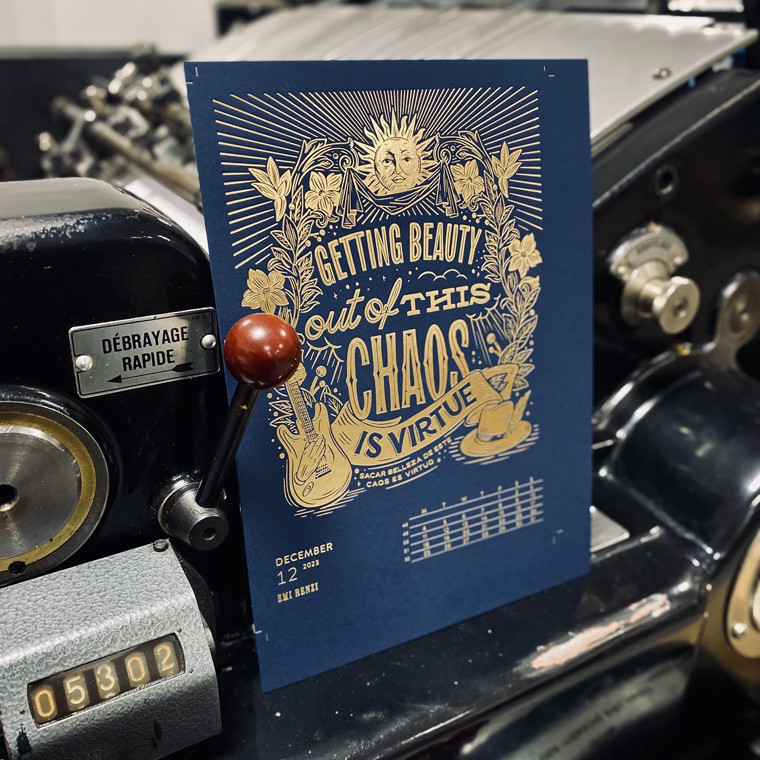 2023 letterpress calendar Artist's proof 12 2023 letterpress calendar Artist's proof 12