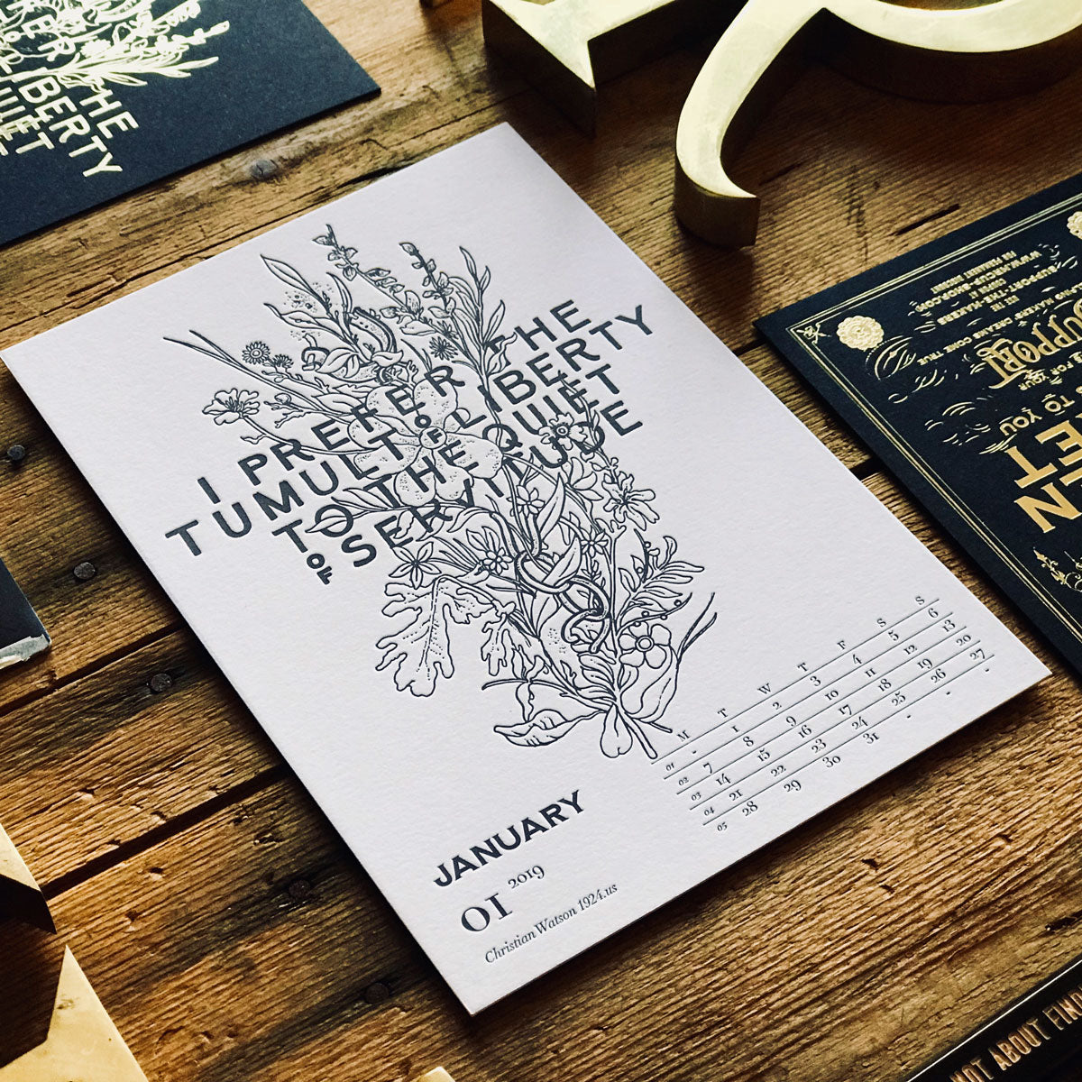 2019 letterpress calendar Artist's proof 01 - MR CUP 2019 letterpress calendar Artist's proof 01 - MR CUP