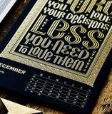 2019 letterpress calendar Artist's proof 12 - hot foil - MR CUP