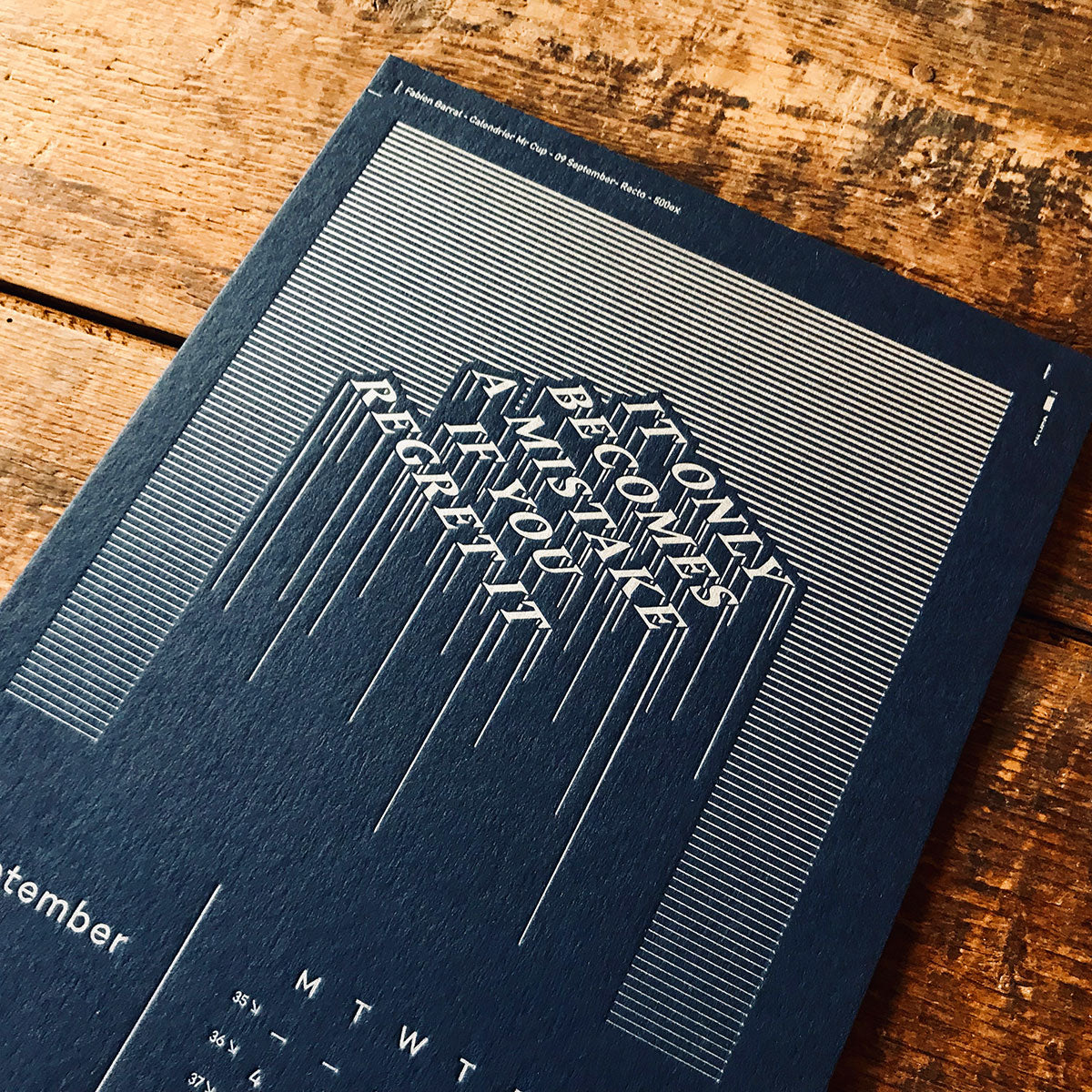 2017 letterpress calendar Artist's proof 09 - MR CUP 2017 letterpress calendar Artist's proof 09 - MR CUP