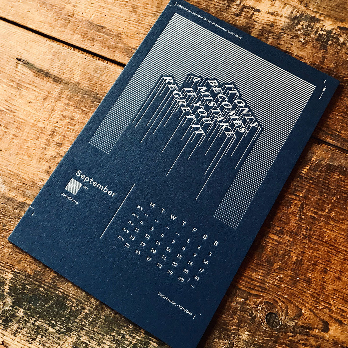 2017 letterpress calendar Artist's proof 09 - MR CUP 2017 letterpress calendar Artist's proof 09 - MR CUP