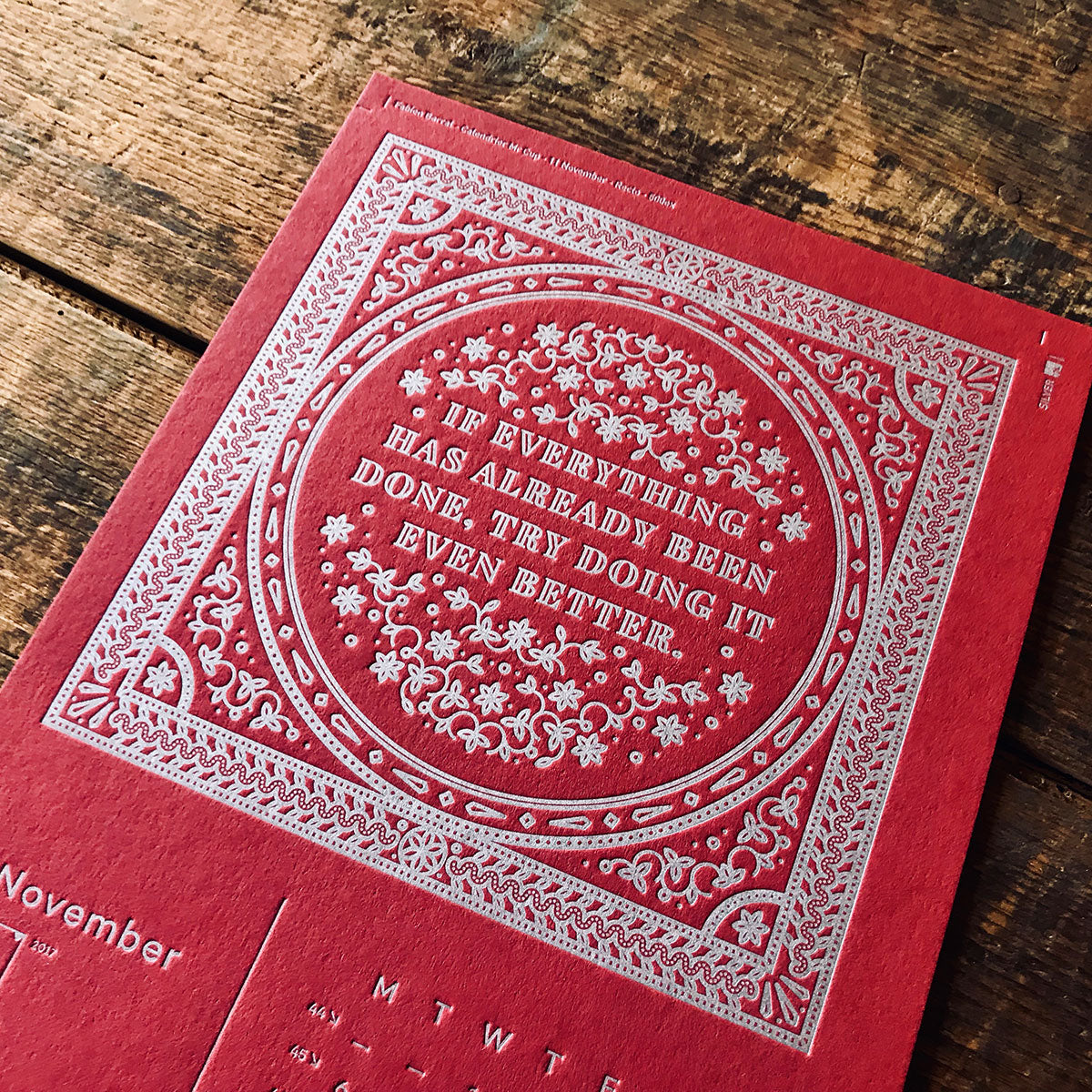 2017 letterpress calendar Artist's proof 11 - MR CUP 2017 letterpress calendar Artist's proof 11 - MR CUP