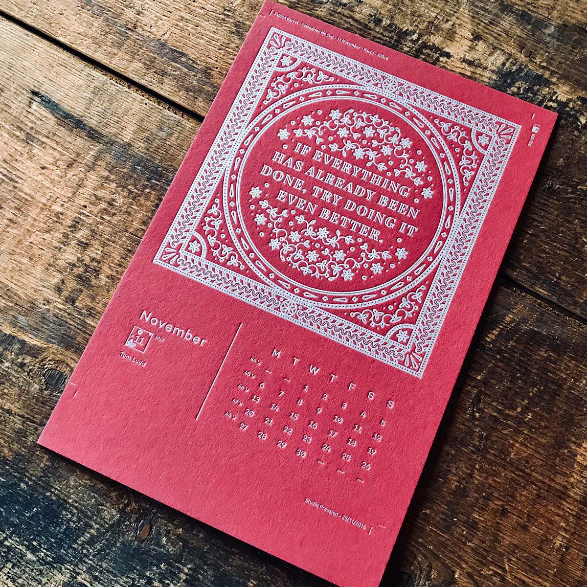 2017 letterpress calendar Artist's proof 11 - MR CUP 2017 letterpress calendar Artist's proof 11 - MR CUP