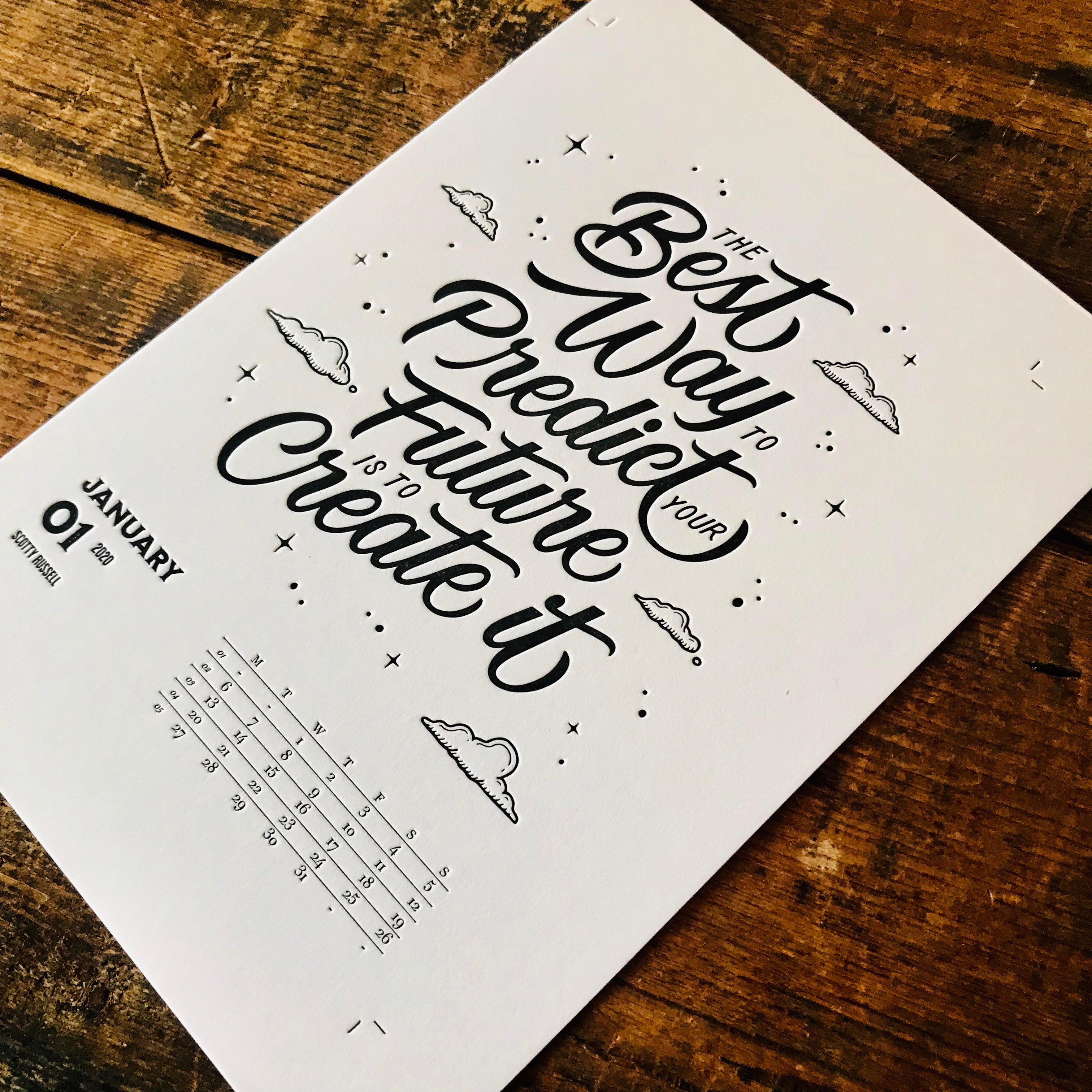 2020 letterpress calendar Artist's proof 01 - MR CUP 2020 letterpress calendar Artist's proof 01 - MR CUP