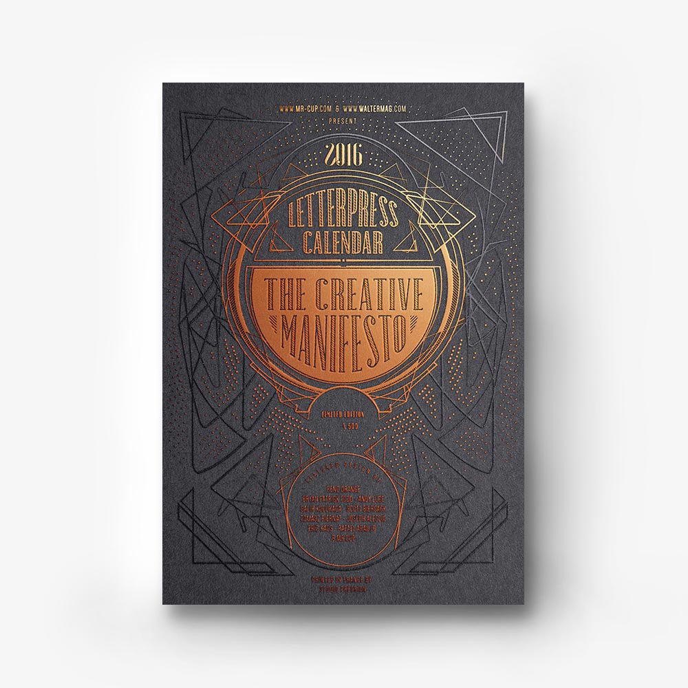 2016 Letterpress calendar copperplate edition - MR CUP 2016 Letterpress calendar copperplate edition - MR CUP