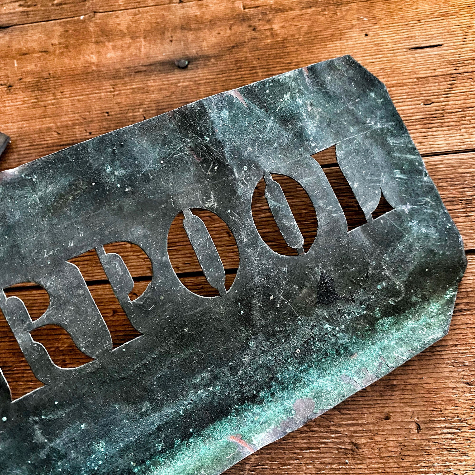 Copper stencil : LIVERPOOOL Copper stencil : LIVERPOOOL
