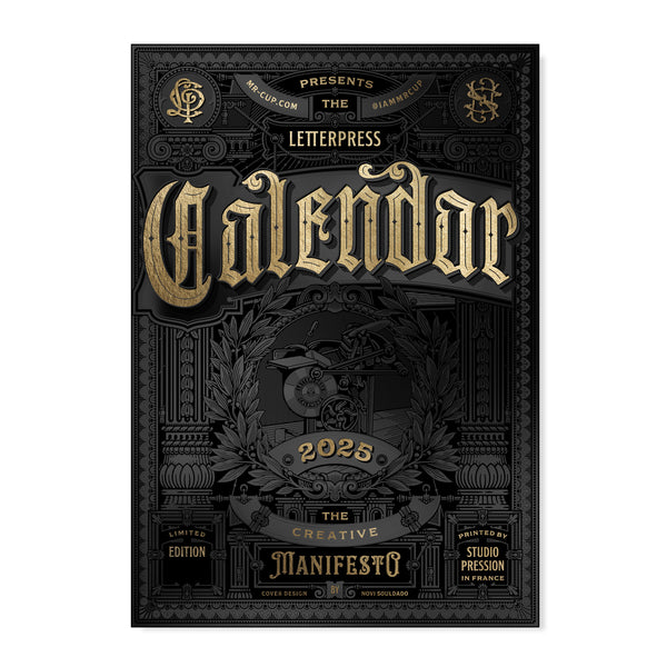 2025 LETTERPRESS CALENDAR - DEEP DARK COLLECTOR edition