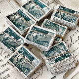 100 Identical French Stamps - PETROL BLUE (2803-D5)