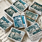 100 Identical French Stamps - PETROL BLUE (2803-D5)