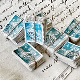 100 Identical French Stamps - LIGHT BLUE (2803-D6)