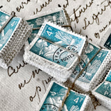 100 Identical French Stamps - LIGHT BLUE (2803-D6)