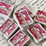 100 Identical French Stamps - PINK (2803-D8)
