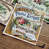 4 Late 1800's GIRAUD French Perfume Labels (0326-G1)