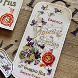4 Late 1800's GIRAUD French Perfume Labels (0326-G9)