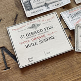 5 Late 1800's GIRAUD French Perfume Labels (0326-G12)