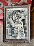 Tin framed Antique Devotional Print of Radha-Krishna - IND 47