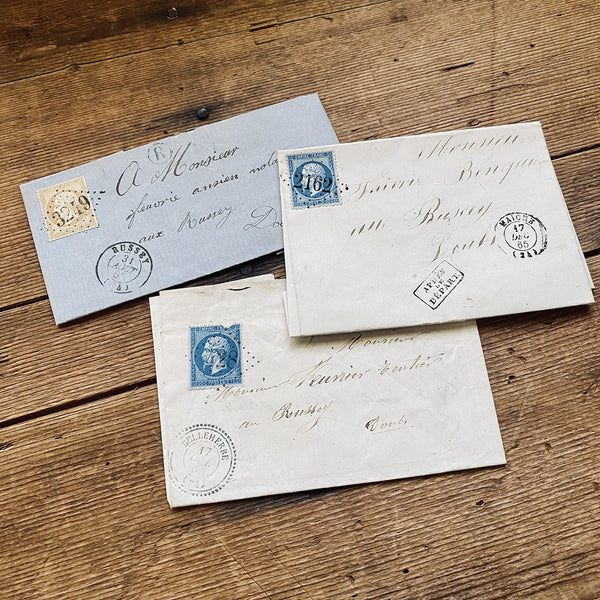 Set of 3 1860's letters with Napoleon stamps (1202-03)
